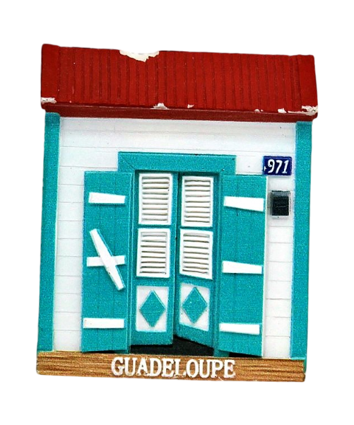 Magnet Resine Case Creole Bleu Et Blanche