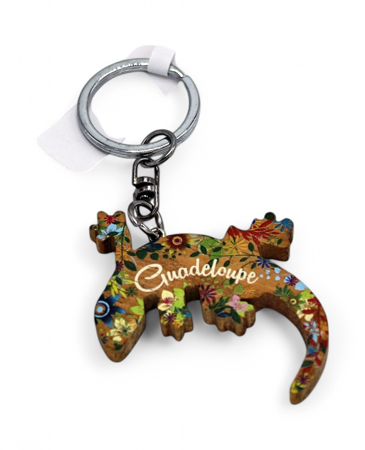 Porte-Clé Bois Gecko Tropical