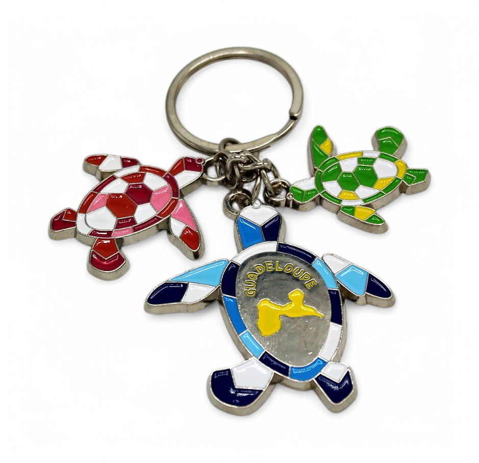 Porte-Clé Métal Tortues Multicolors