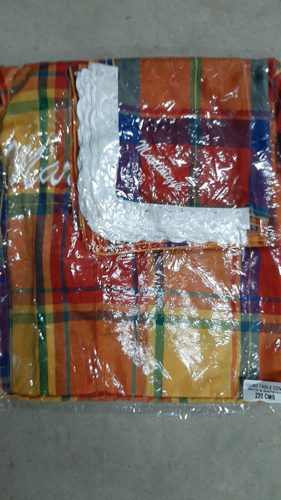 Nappe Ronde 200Cm 8 Serviettes