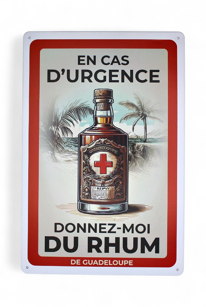 Affiche Métal 20X30 - Urgence Rhum