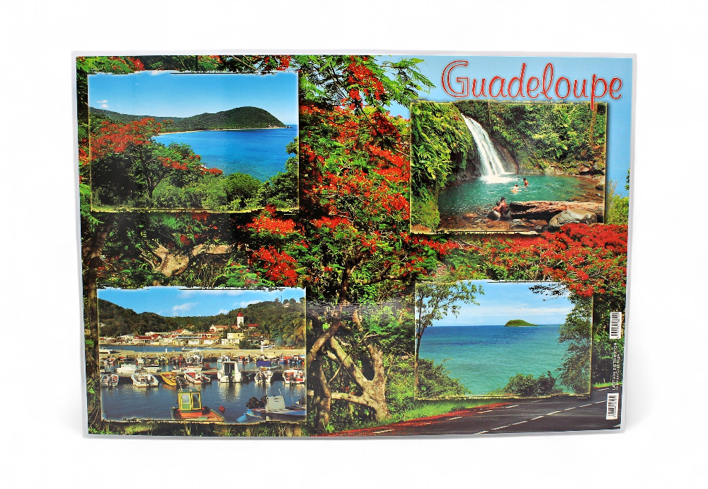 Set de Table GP Plage Cocotier Bateau / Carte + 5 Photos STG50