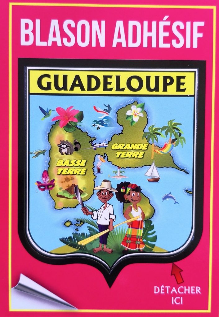 Sticker Blason Guadeloupe Rose