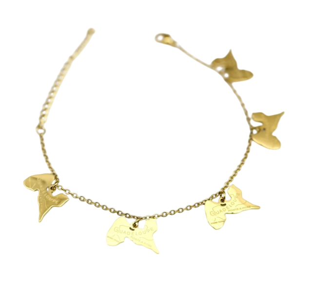 Bracelet Métal Carte Couleur Or