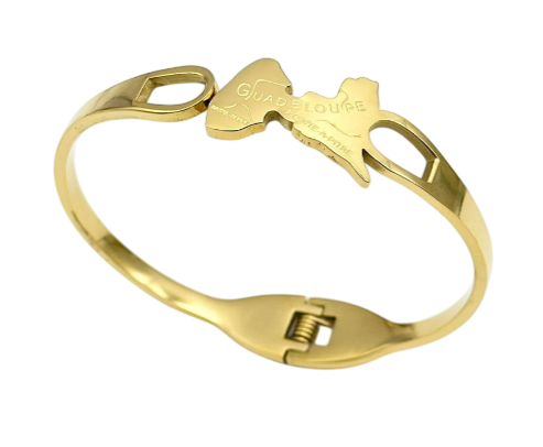 Bracelet Métal Ajustable Carte Couleur Or