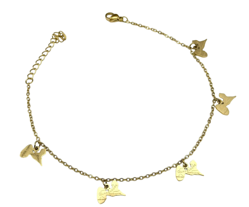 Chevillère Métal carte Couleur Or