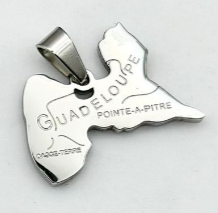 Pendantif Métal Carte Taille Moyenne Couleur Argent