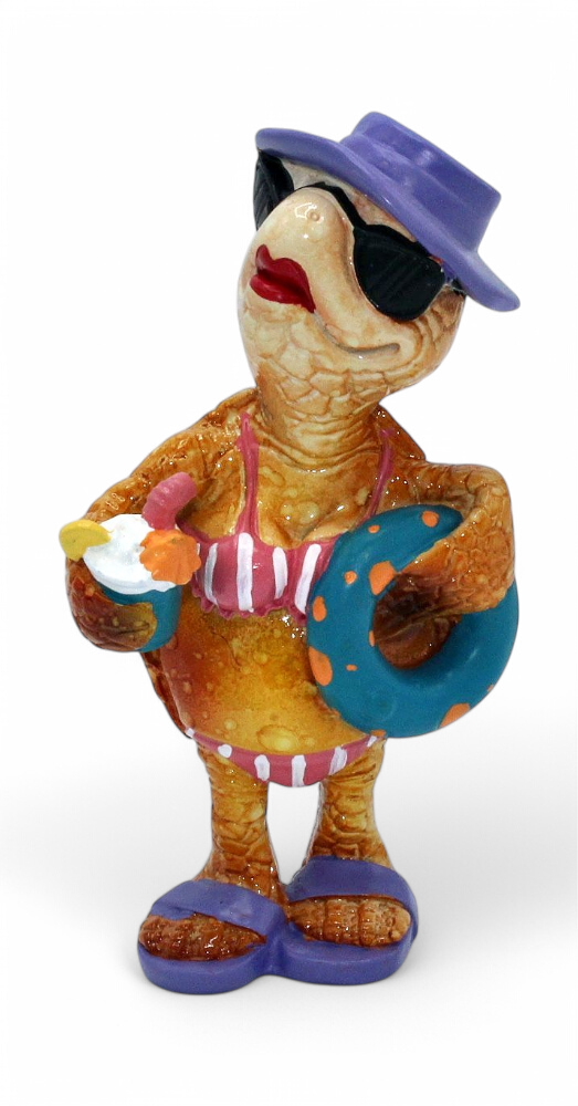 Figurine Tortue chapeaux et Cocktail
