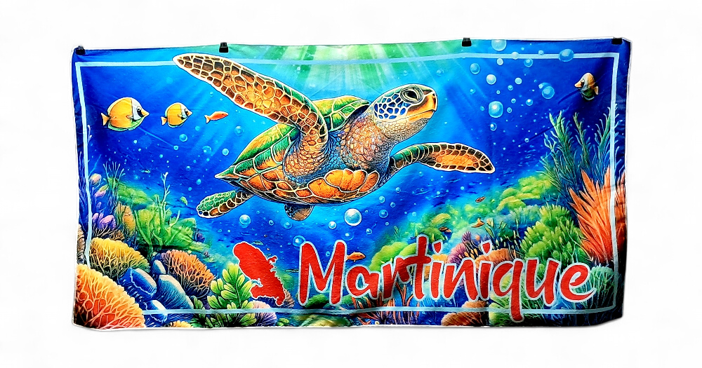 Serviette micro Fibre 250g Paysage Tortue 140x70cm