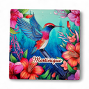 Set de 4 dessous de verre céramique colibri