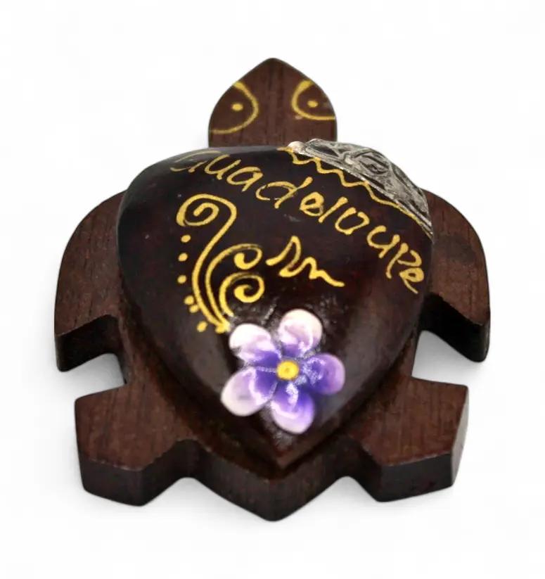 Magnet bois écriture Martinique peint avec sable 