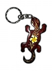 Porte clef bois gecko peint