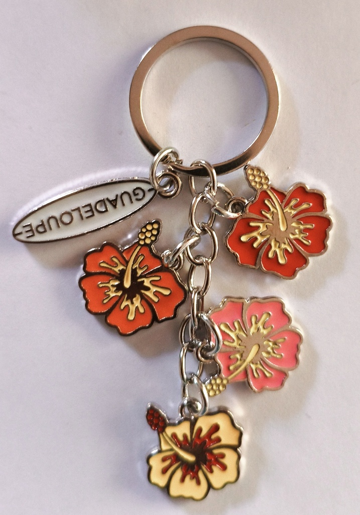 Porte-clé Métal Hibiscus