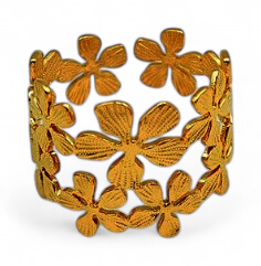 Bague inoxydable 11 hibiscus