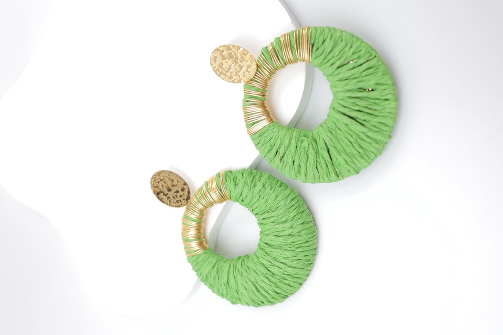 Boucle D'oreille rotin et couleur or