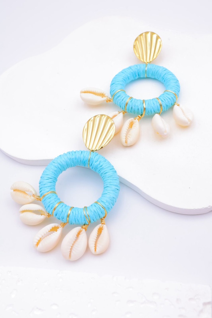 Boucle D'oreille inoxydable avec coquillage divers