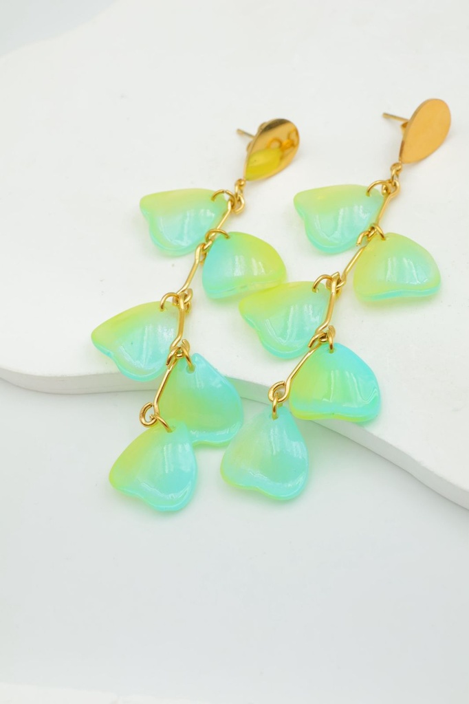 Boucle D'oreille inoxydable 3 étoiles de mer doré et couleur