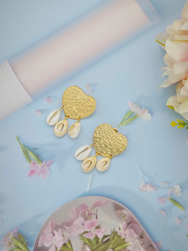 Boucle D'oreille inoxydable 3 étoiles de mer doré et couleur