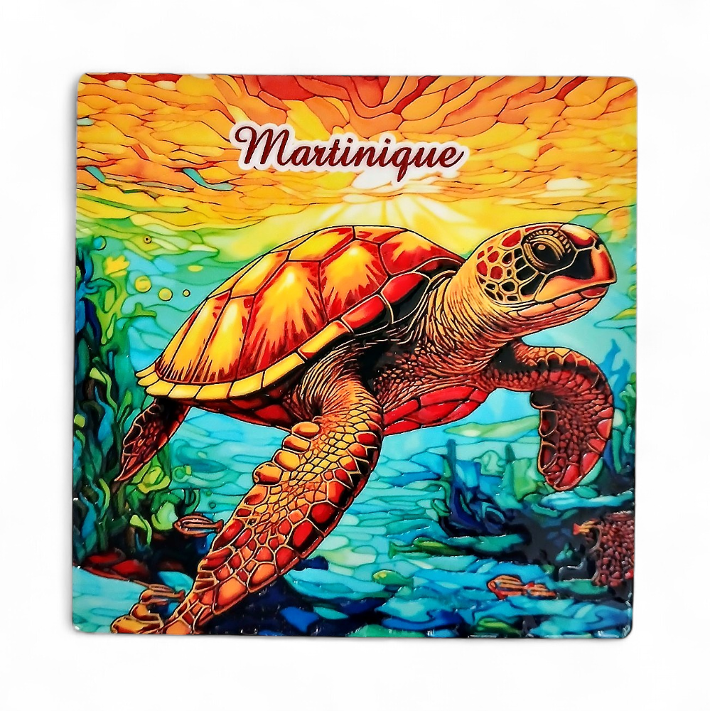 Set de 4 dessous de verre tortue relief