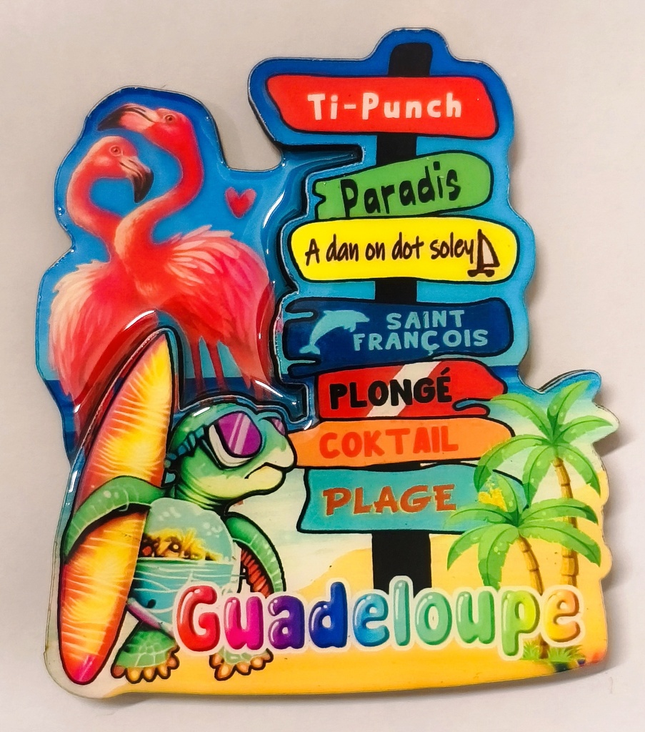 Magnet MDF - Panneaux de directions tortue et flammant