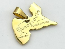 Pendentif Acier Inox Carte 2 Cm Or 